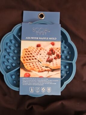 Blue Silicone Air Fryer Waffle Mold